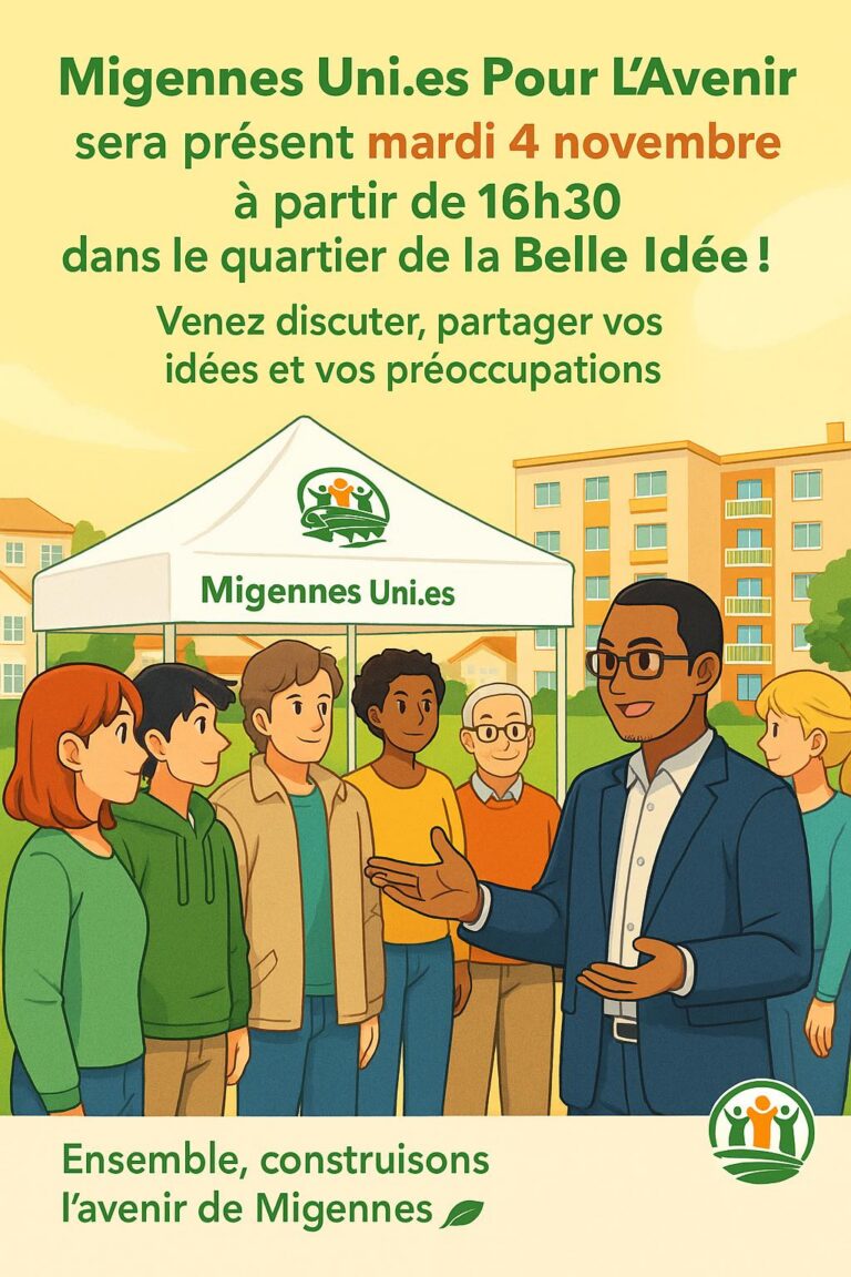 Réunion dans le quartier de la Belle idée