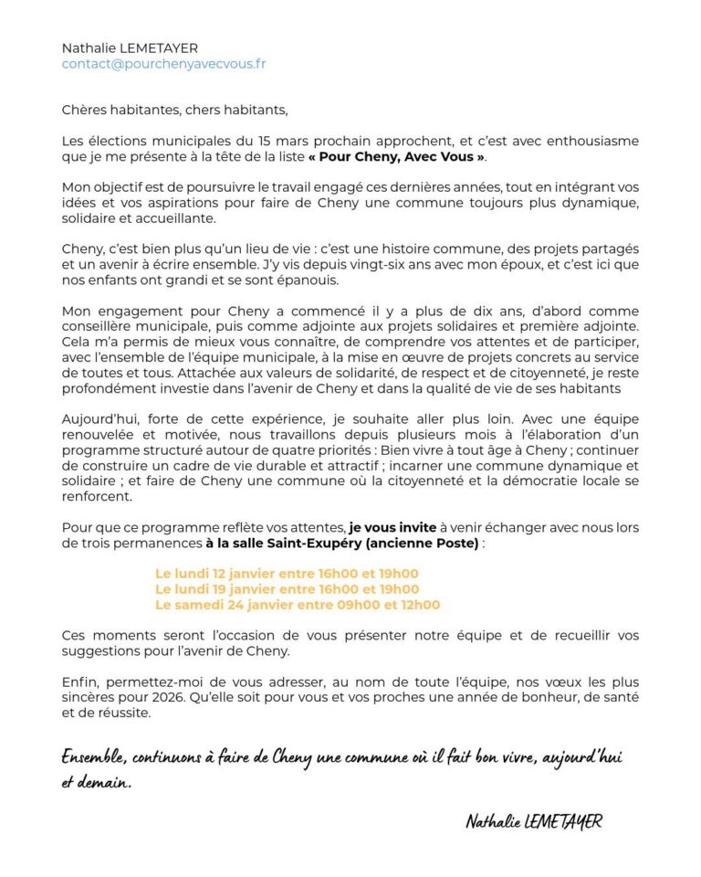 [Facebook] Pour Cheny, Avec Vous