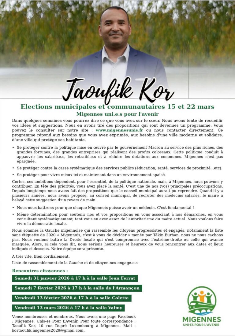 [Facebook] Migennes Unis-es Pour l&rsquo;Avenir