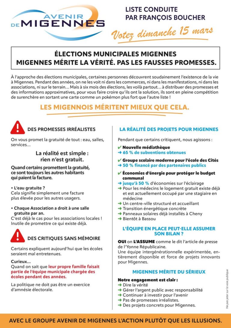 [Facebook] Avenir de Migennes